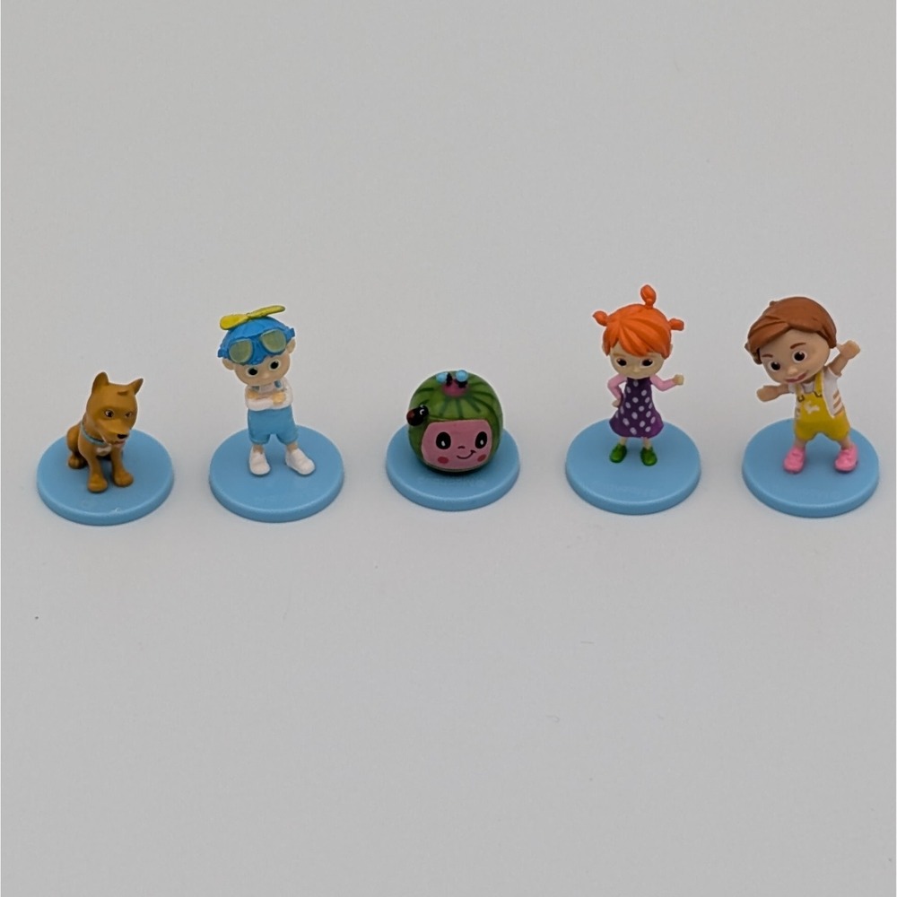 CoComelon Cake Topper Figure Lot 5pc Nina TomTom Blue Hat YoYo Bingo Logo